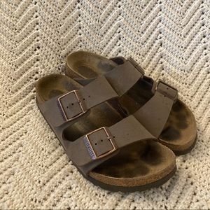 Birkenstock Arizona Womens Sandal Brown Leather Size US 8 M EUR39